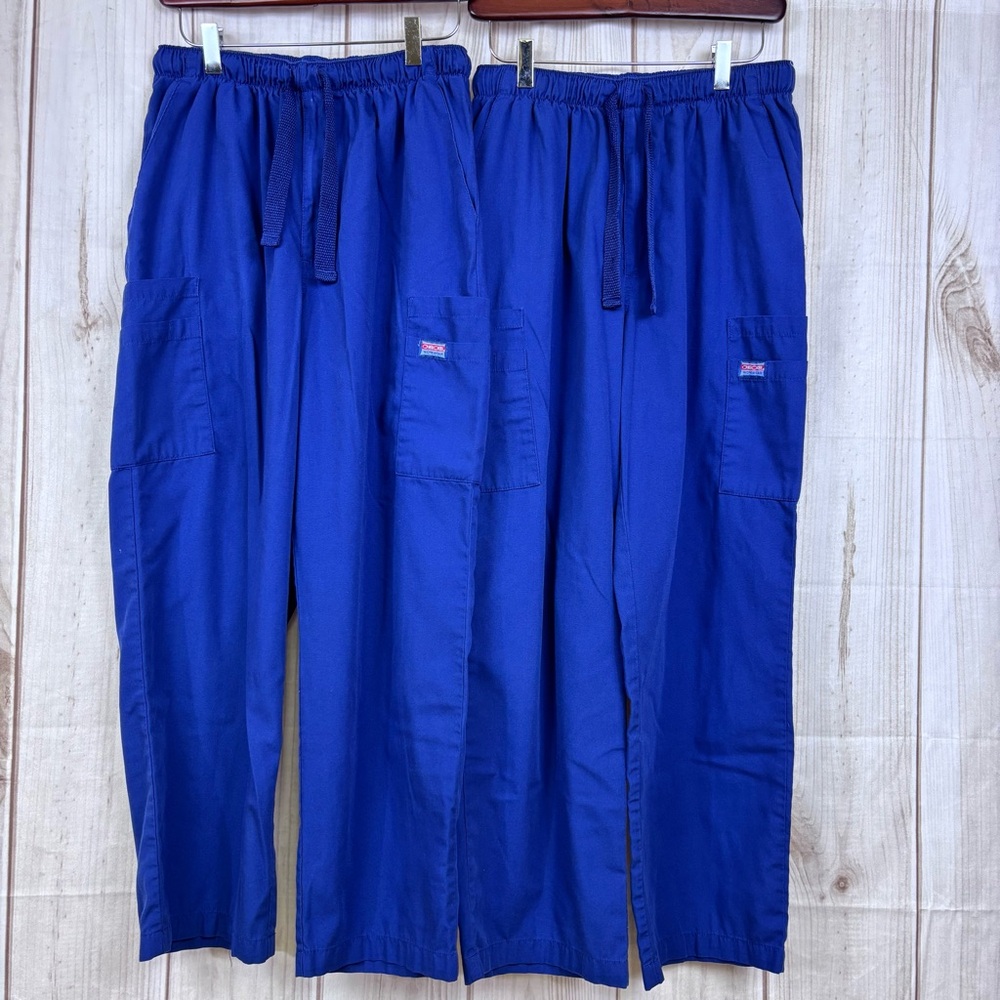 Cherokee Workwear Men's Scrubs Pants Drawstring Cargo Medical Set of 2 Navy Sz M